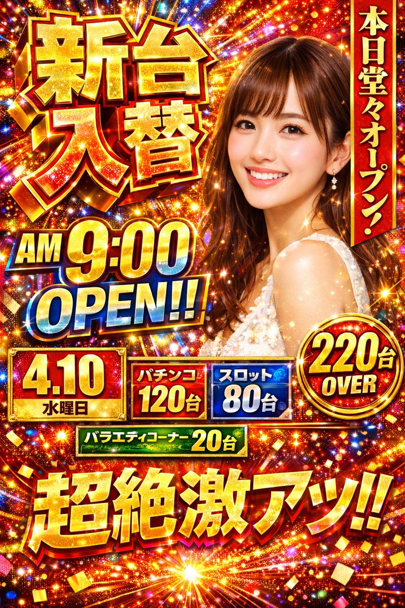 Póster Promocional Llamativo de Salón de Pachinko