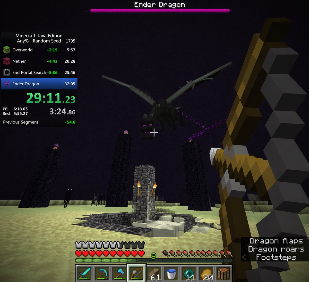 Screenshot di Speedrun di Minecraft