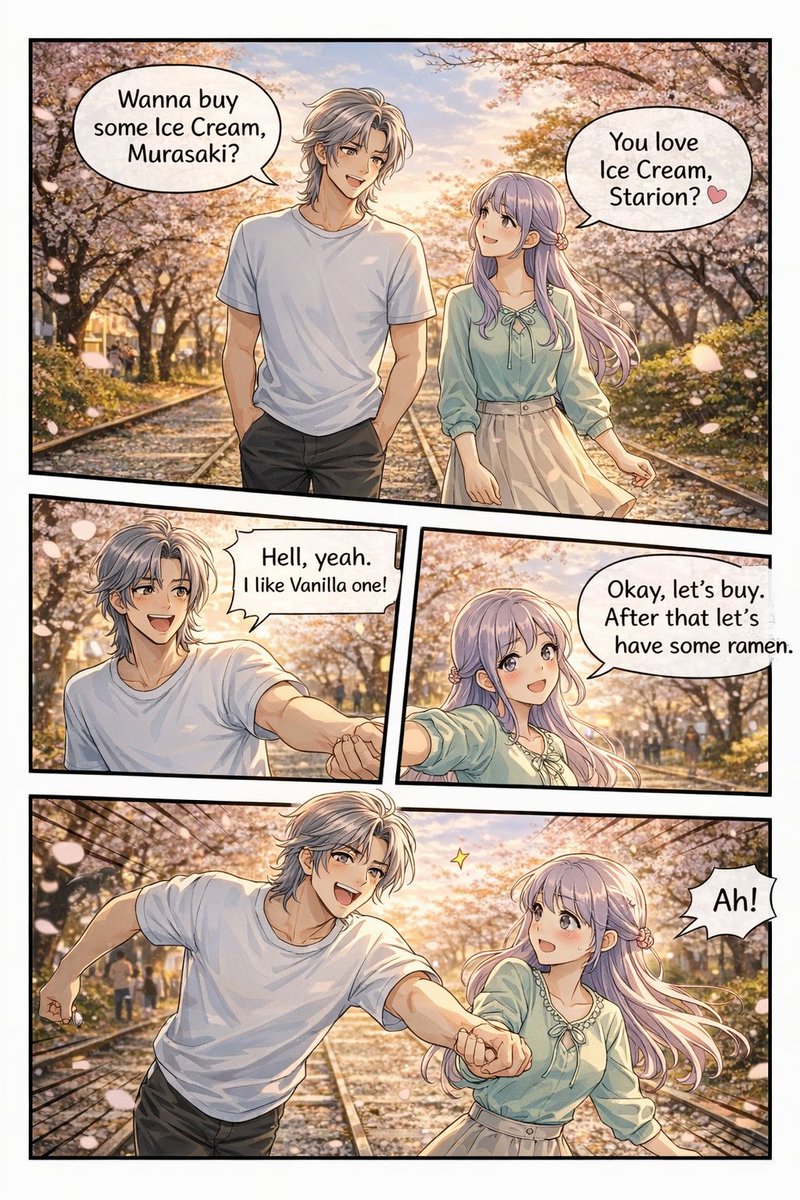 Tira cómica de romance anime de 4 paneles (1/2)