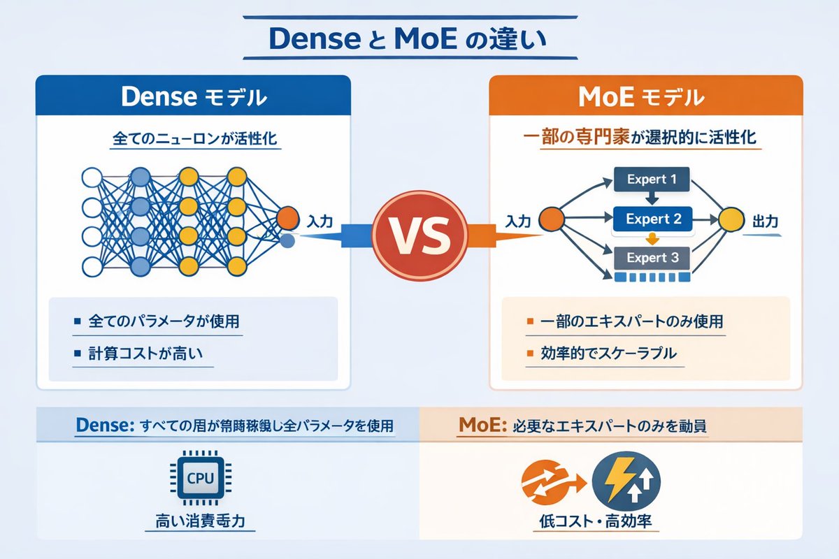Infografica Reti Neurali Dense vs MoE