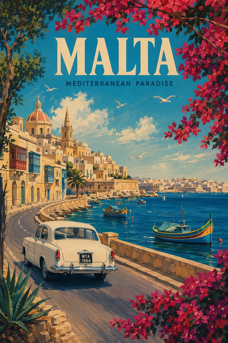 Poster di Viaggio Vintage Malta