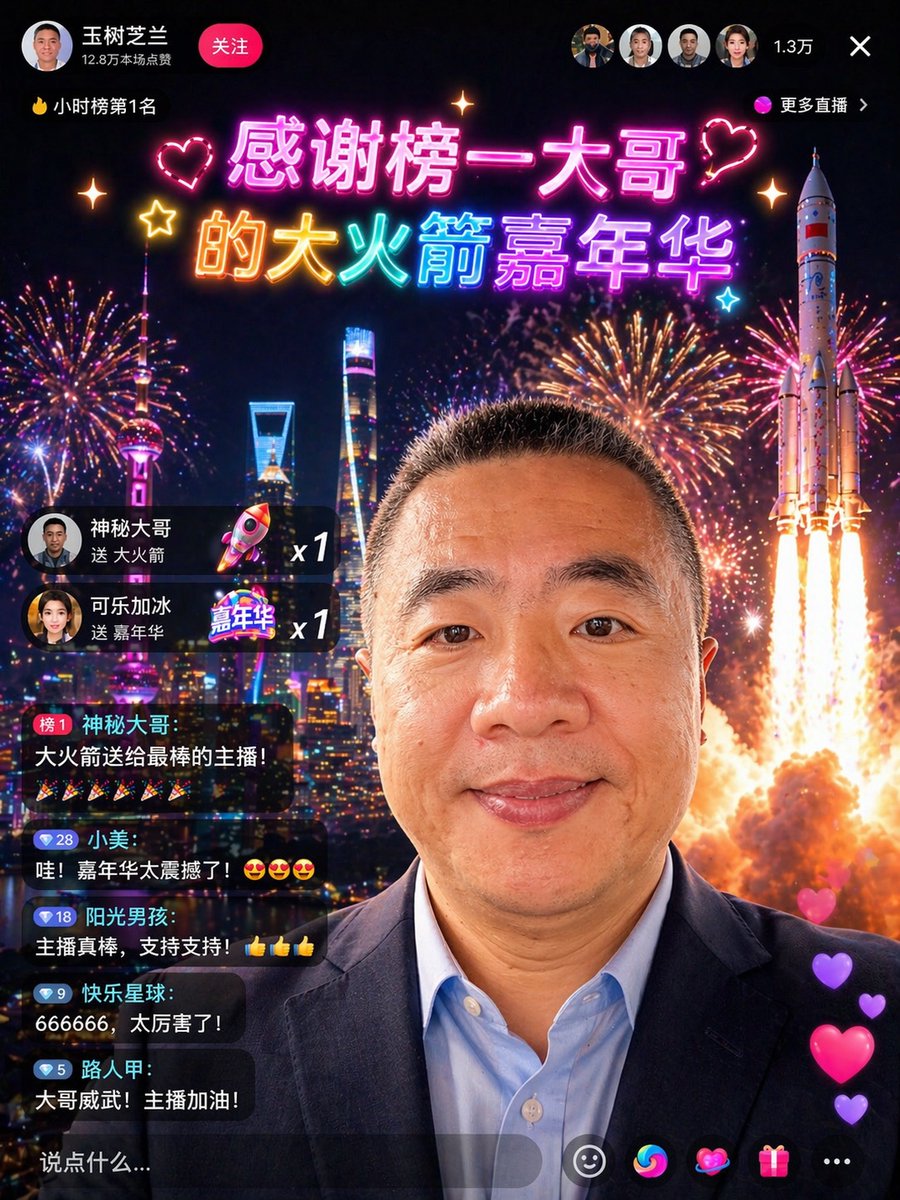 Edit Poster Gala Roket Siaran Langsung Tiongkok
