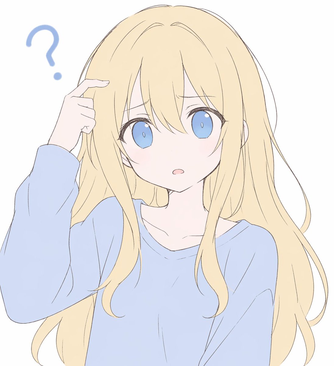 Retrato de Chica Anime Rubia Confundida (1/3)