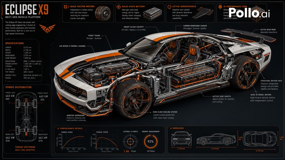 Futuristic Muscle Car Infographic
