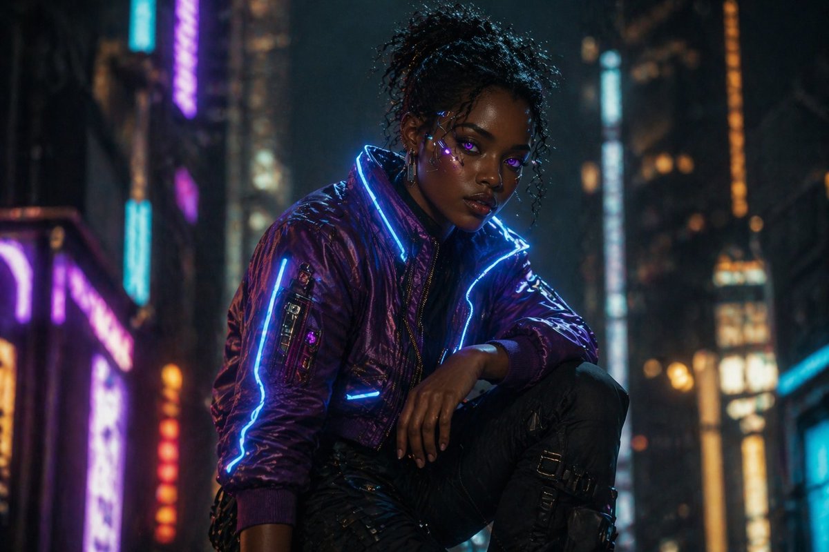 Cinematic Cyberpunk Woman Portrait (1/2)