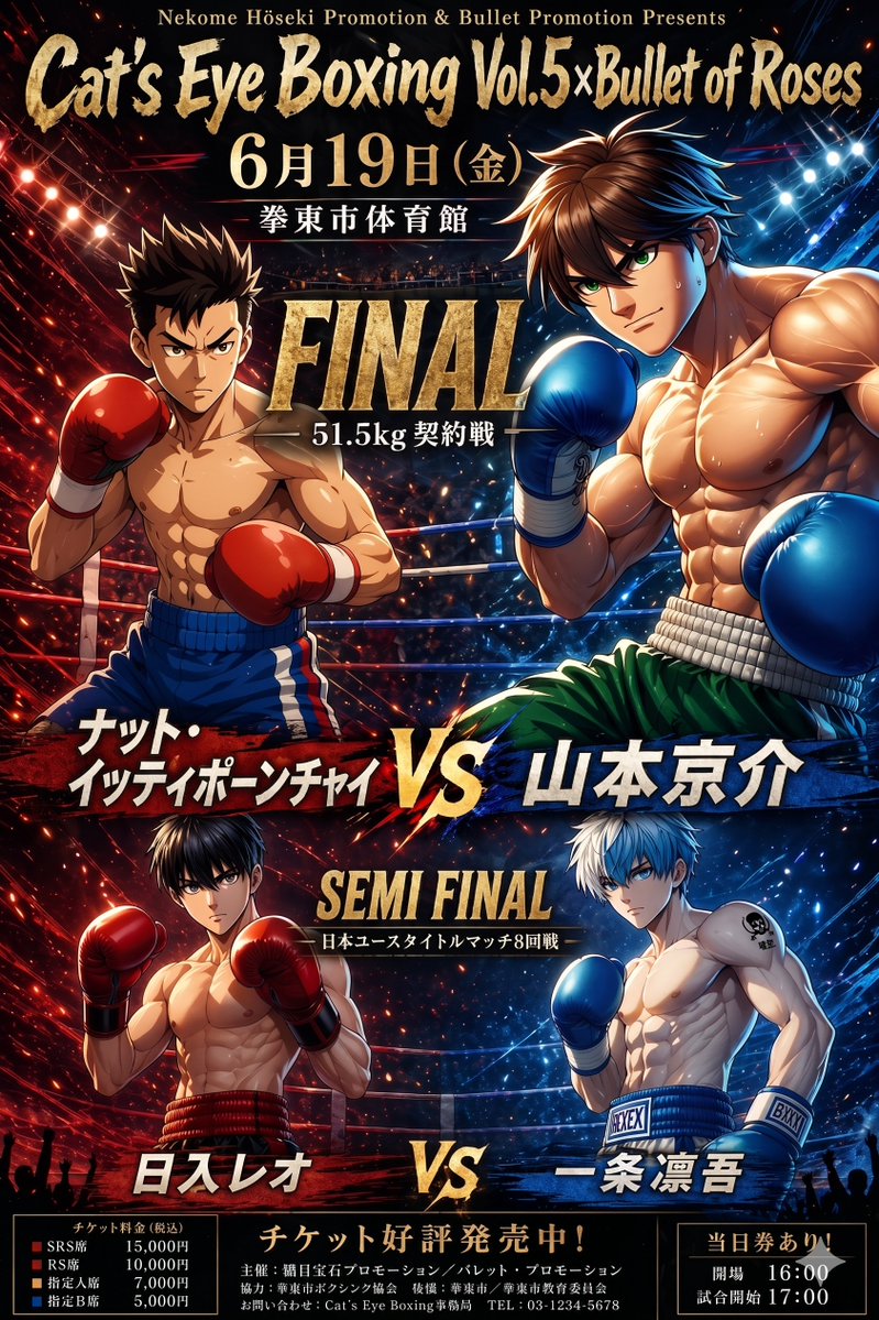 Póster de Combate de Boxeo de Anime
