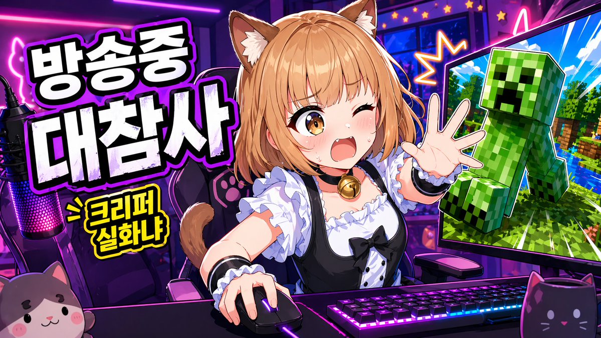 Anime VTuber Minecraft Stream Thumbnail (1/3)