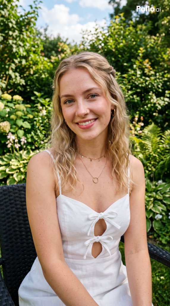 Garden Portrait With White Summer Dress (1/2)