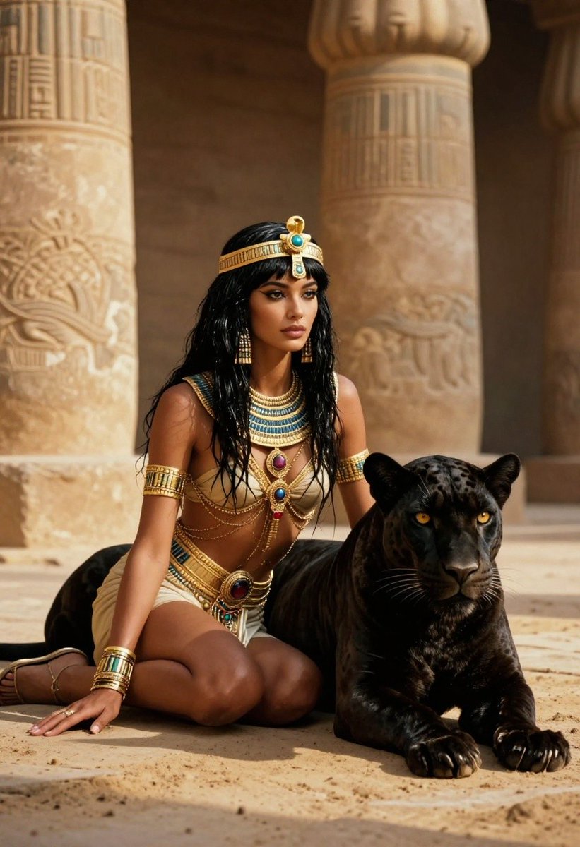 Ancient Egyptian Queen with Black Panther (1/3)