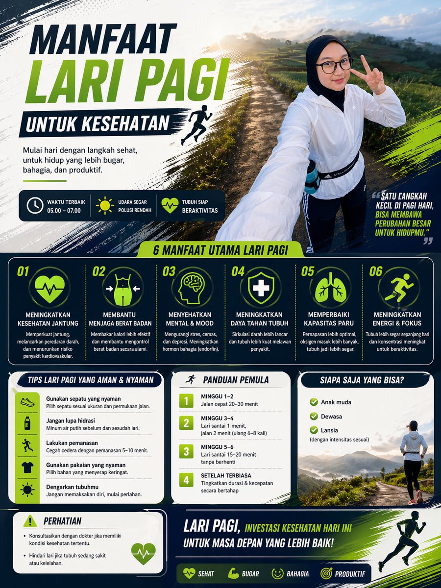 Morning Run Benefits Infographic
