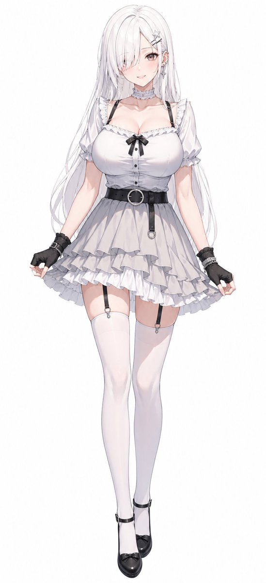 Monokrom Anime Gotik Elbiseli Kız (1/2)