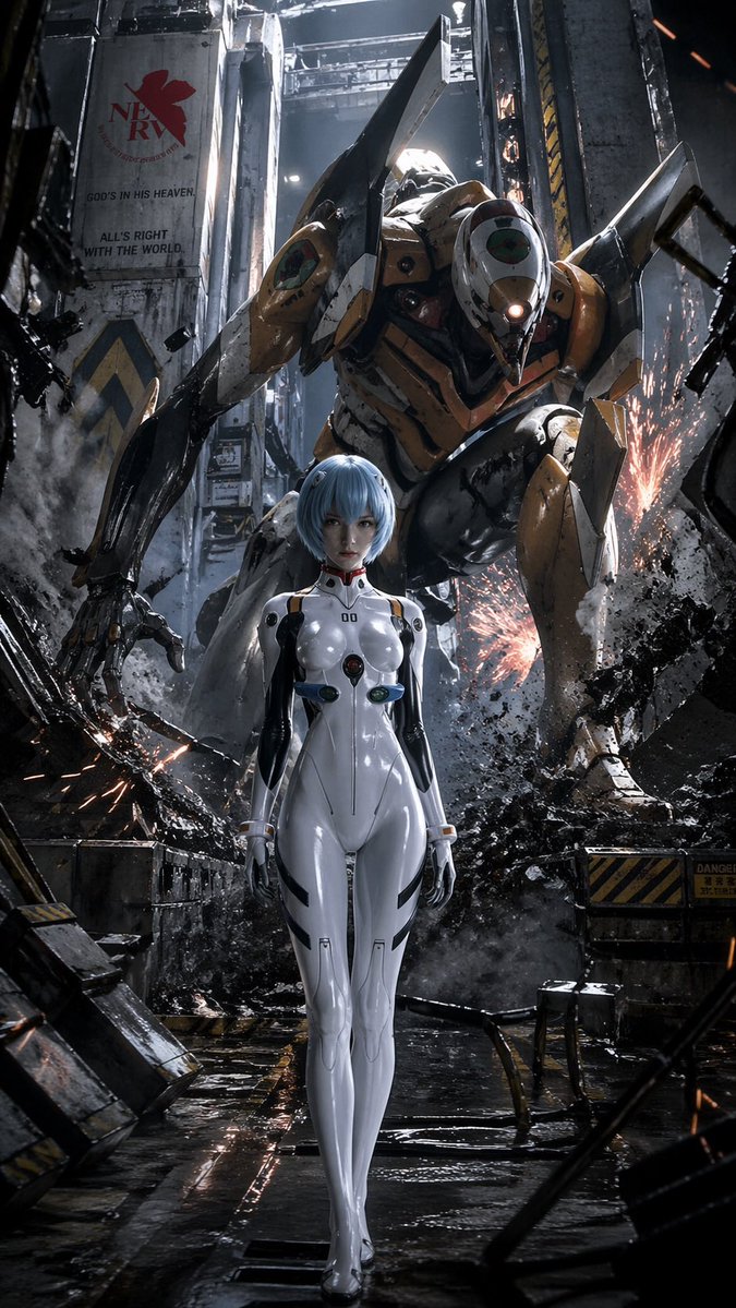 Evangelion-Inspired Mecha Hangar Poster (1/3)