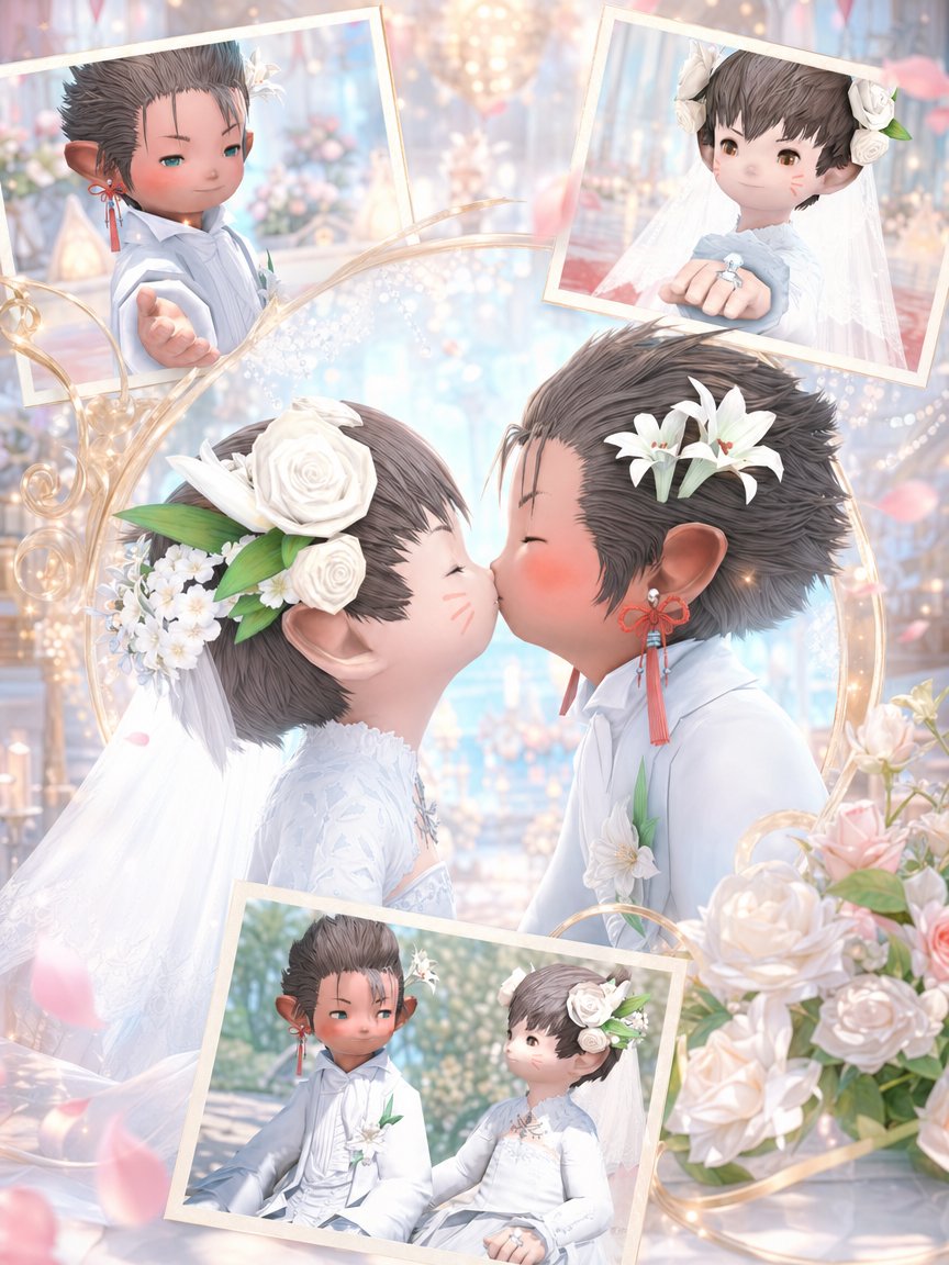 Collage de Boda Fantasía Chibi