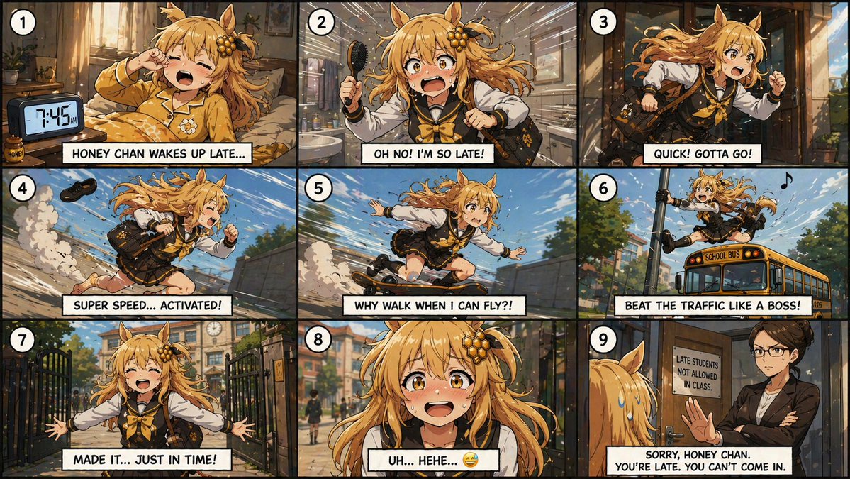 Cómic de Anime de Estudiante Tarde por la Mañana