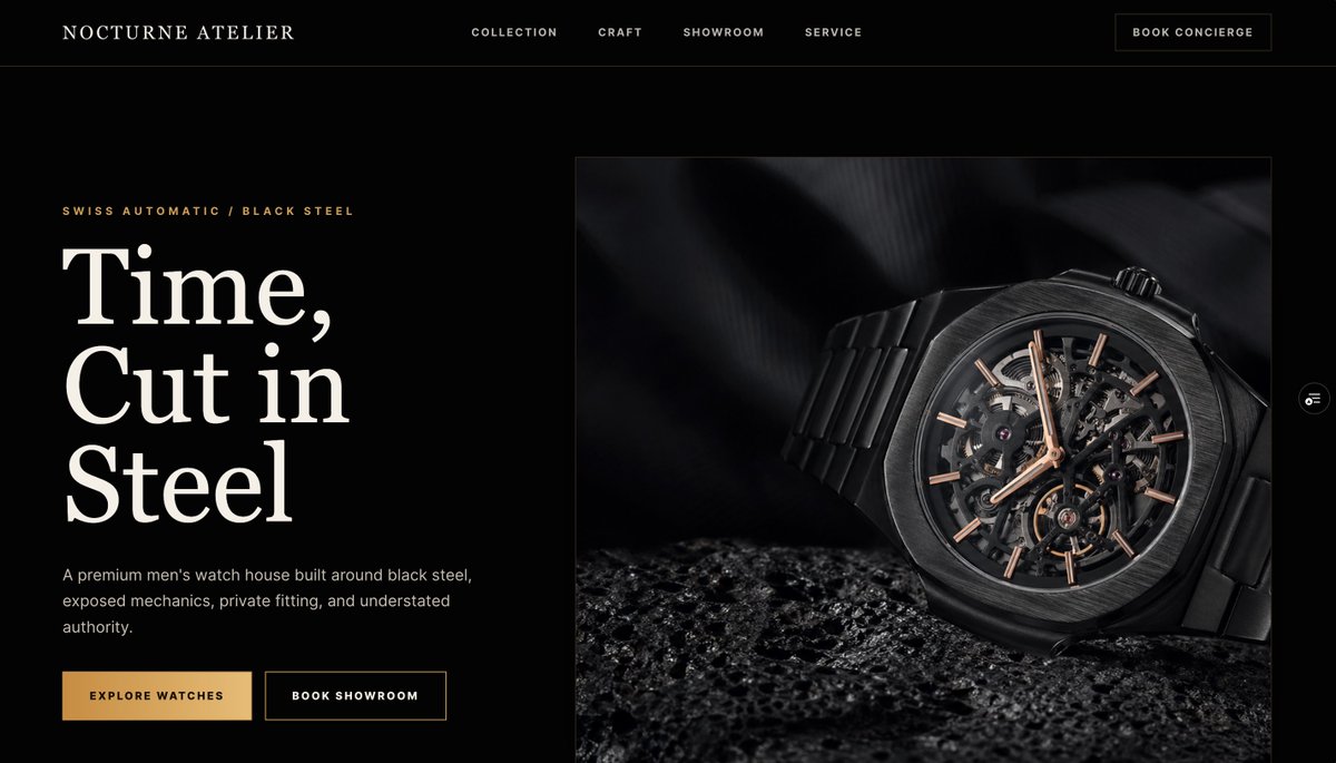 Luxury Watch Hero Web Design (1/3)