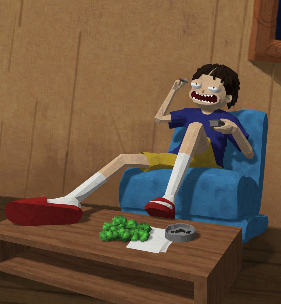 Low-Poly Cartoon Stoner Living Room (1/2)