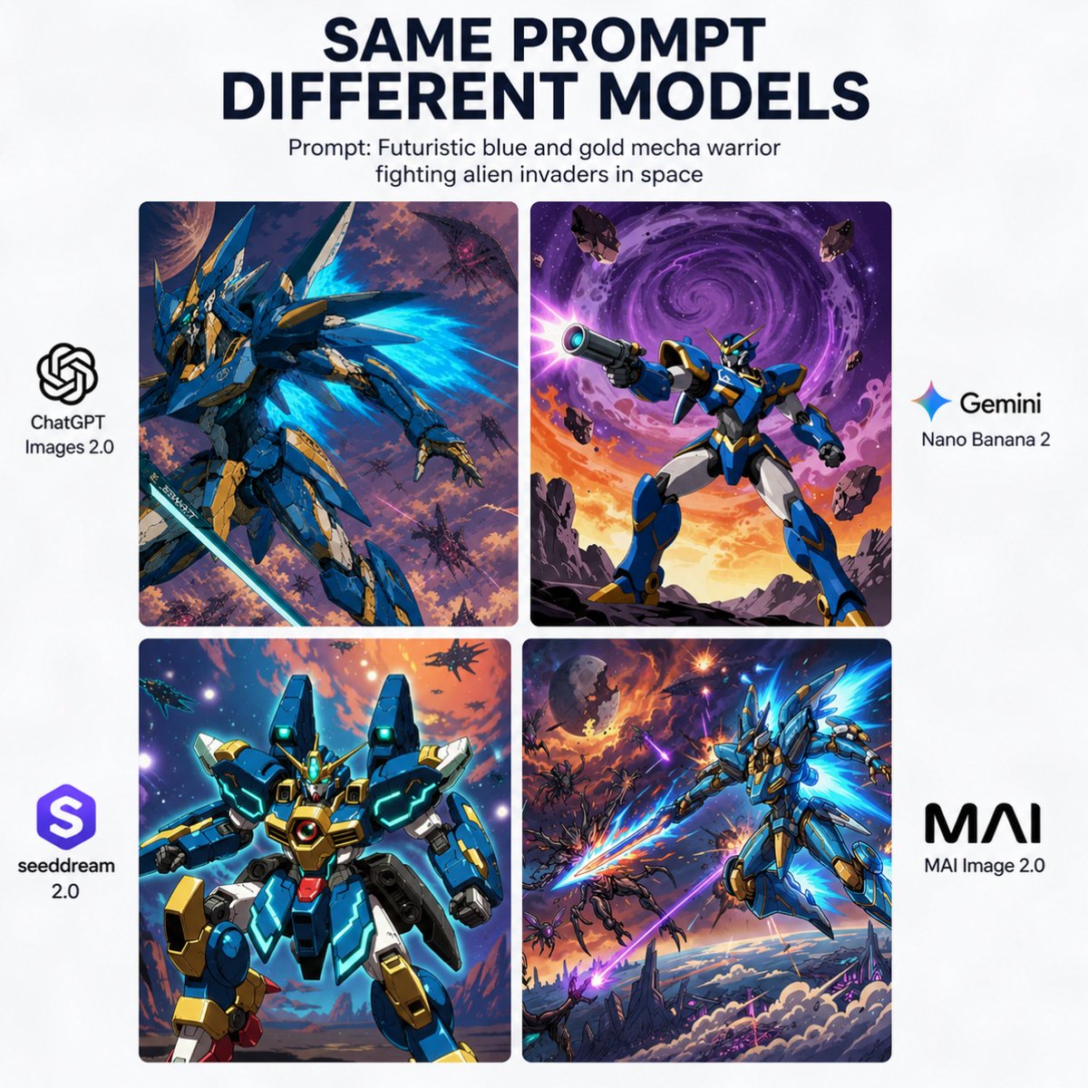 Yapay Zeka Modeli Mecha Karşılaştırma Posteri