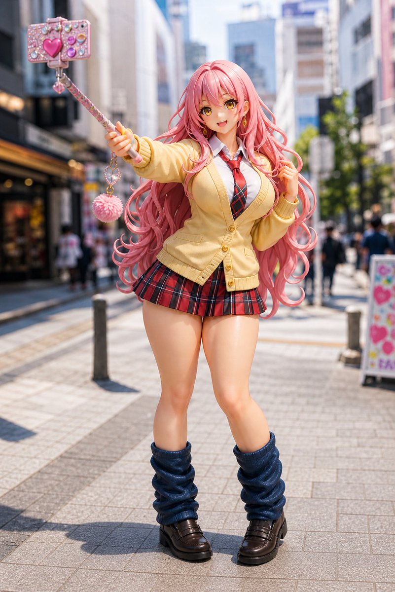 Foto Callejera de Figura Gyaru Rosa