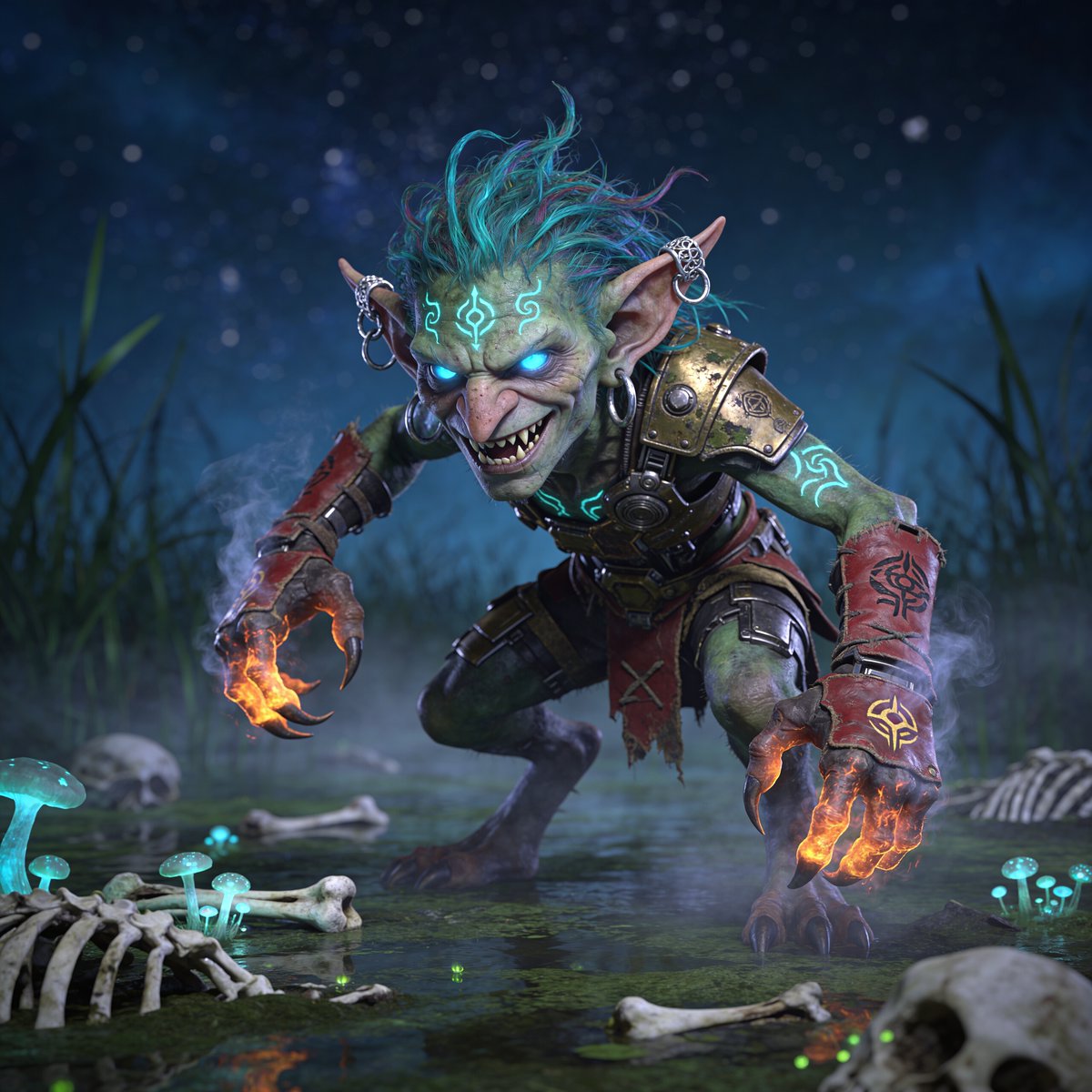 Chamán Goblin Brillante en el Pantano