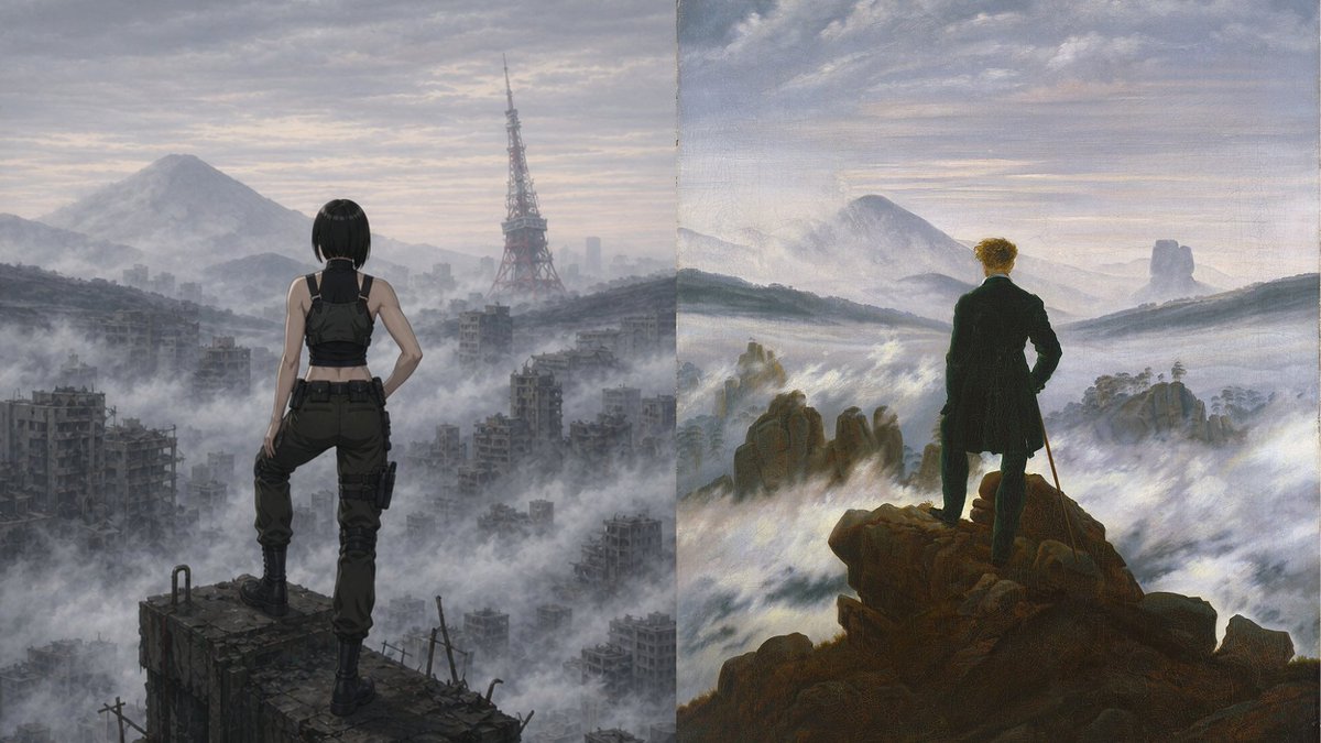Cyberpunk Caminante sobre el Mar de Niebla