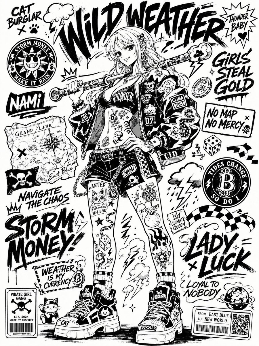 Póster callejero de sticker bomb en blanco y negro (1/4)