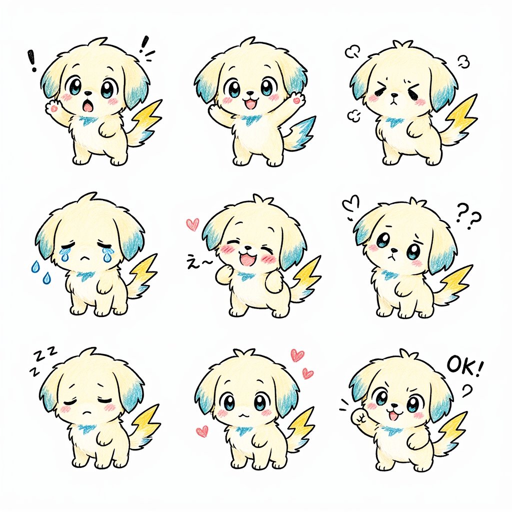 Kawaii Yavru Duygu Çıkartma Sayfası