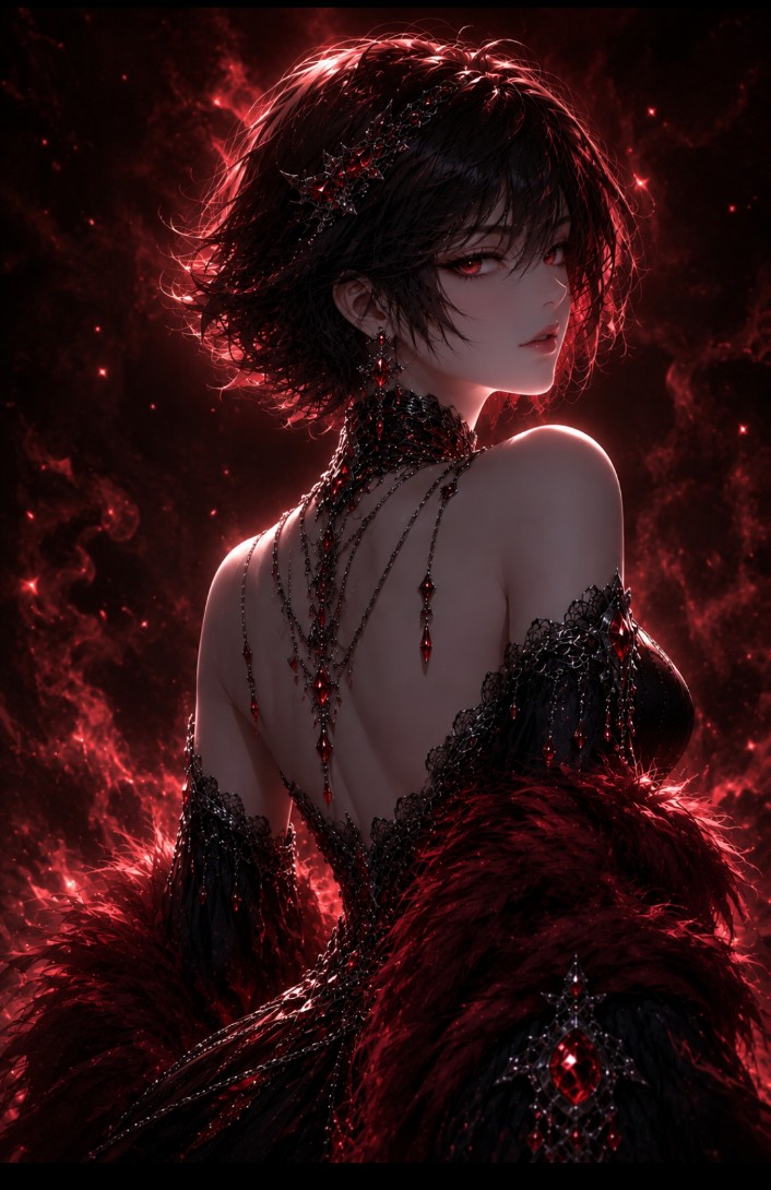 Portrait gothique anime dark fantasy (1/4)