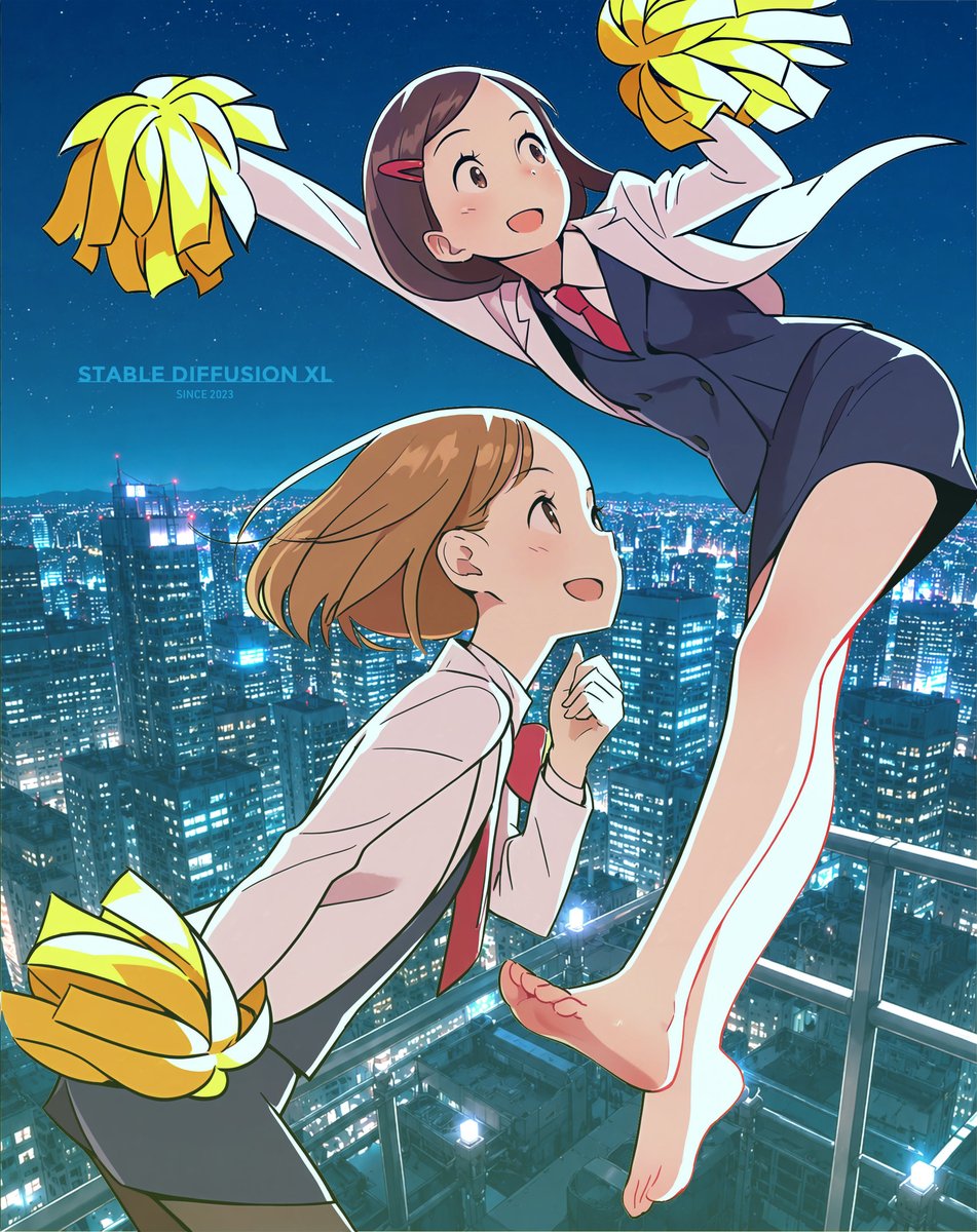 Animadoras en Azotea Anime por la Noche
