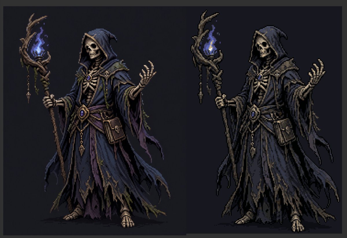 مقارنة فن البكسل لـ Necromancer
