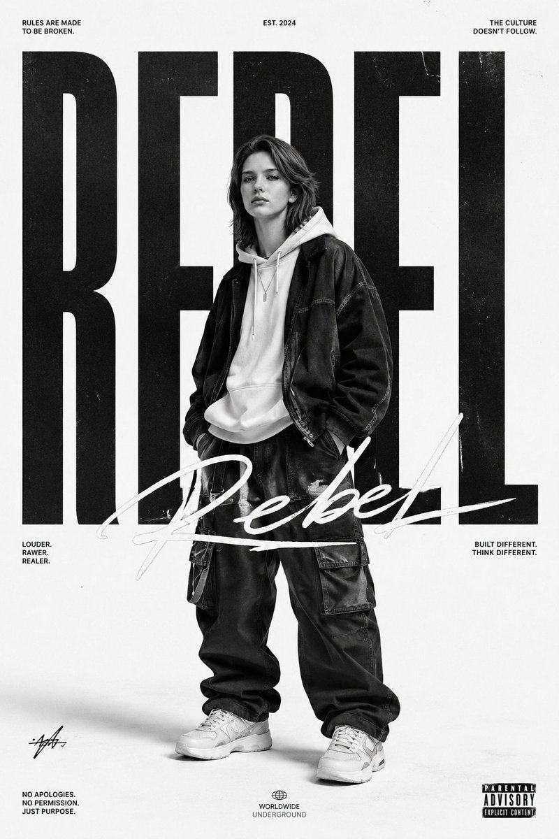 Poster Editorial Streetwear Monokrom
