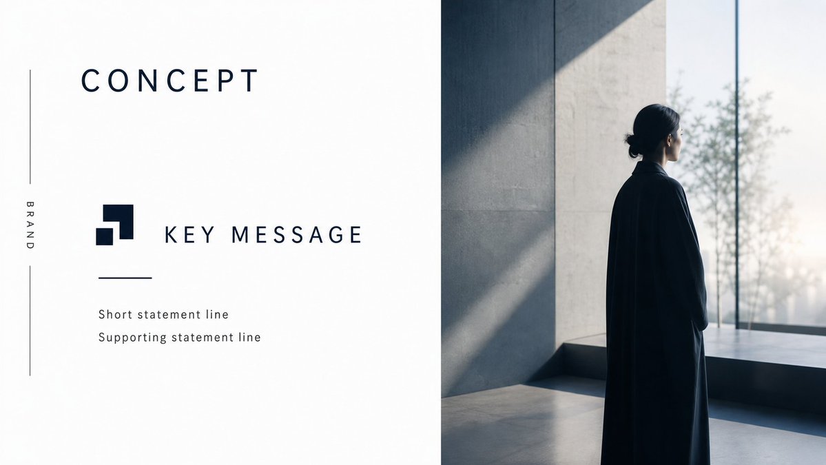 Minimal Luxury Brand Concept Slide (1/3)