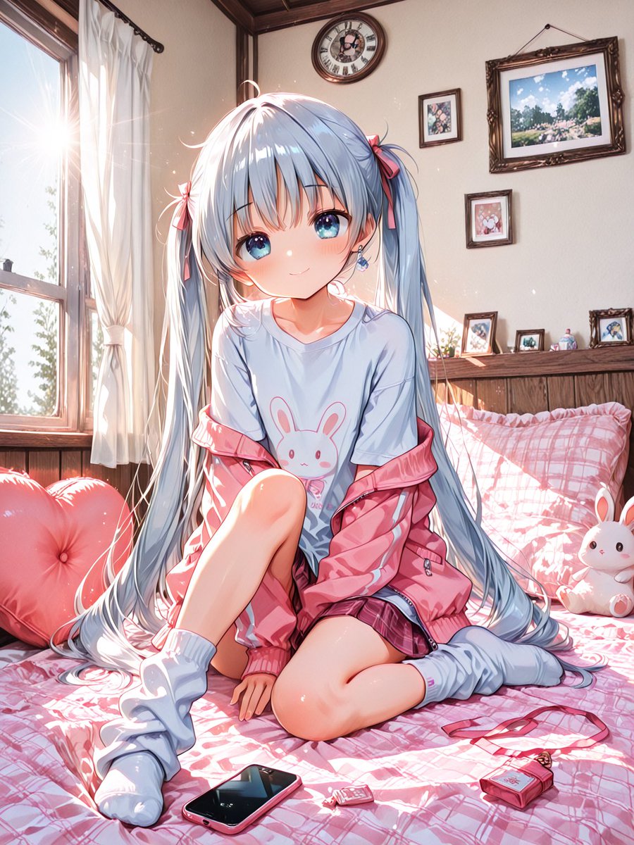 Güneş Işığı Alan Anime Yatak Odası Portresi