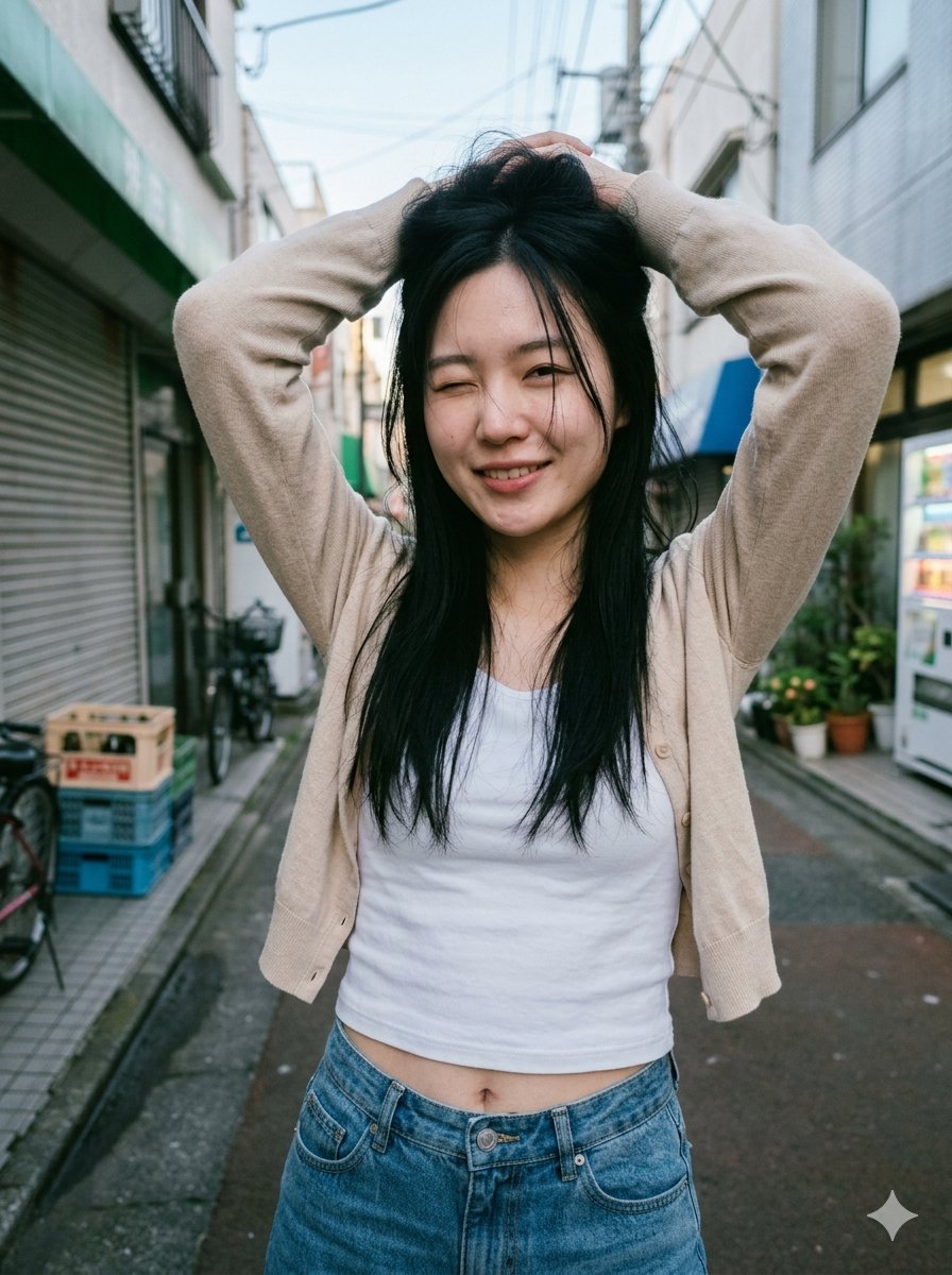 Unscharfes Gesicht Japanische Gasse Porträt