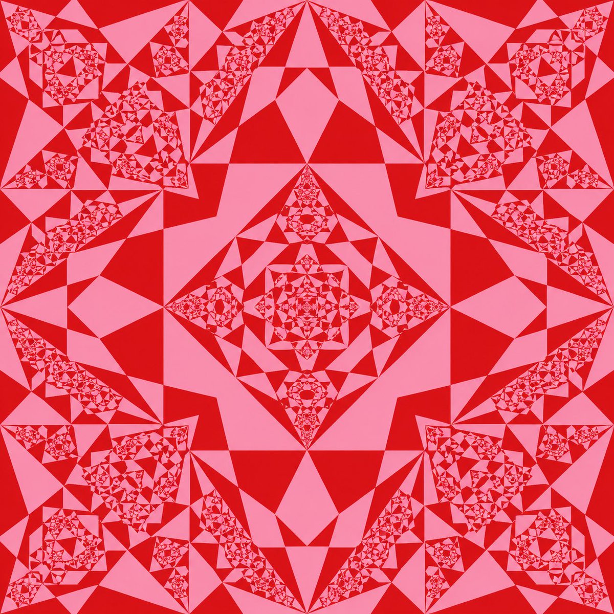 Caleidoscopio Frattale Rosso Rosa