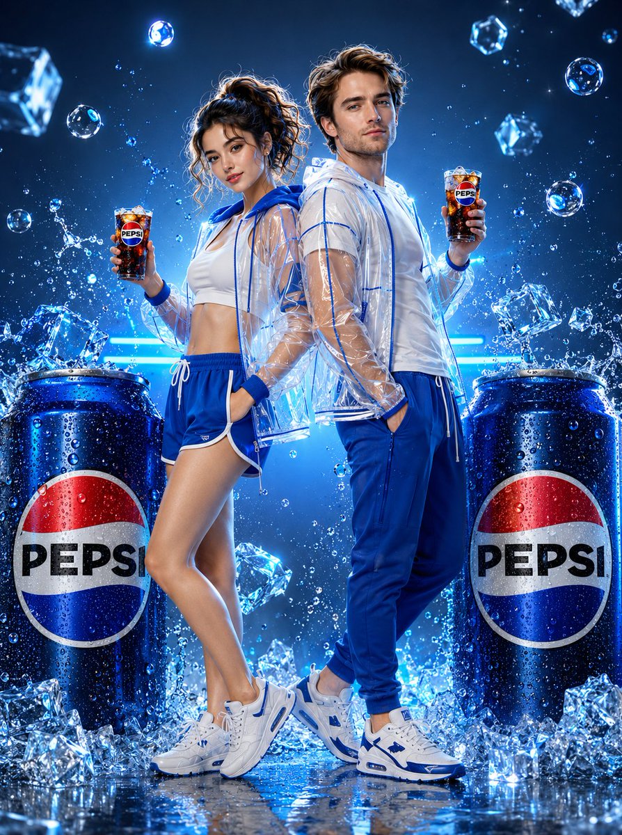 Futuristische Neon-Pepsi Modefotografie