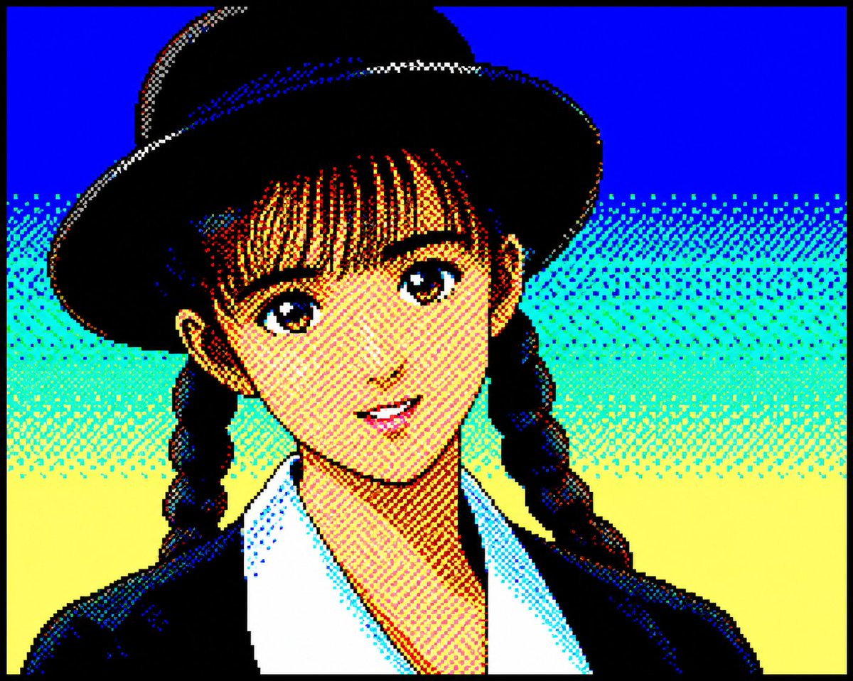 Retro PC-88 8-Bit Anime Portresi