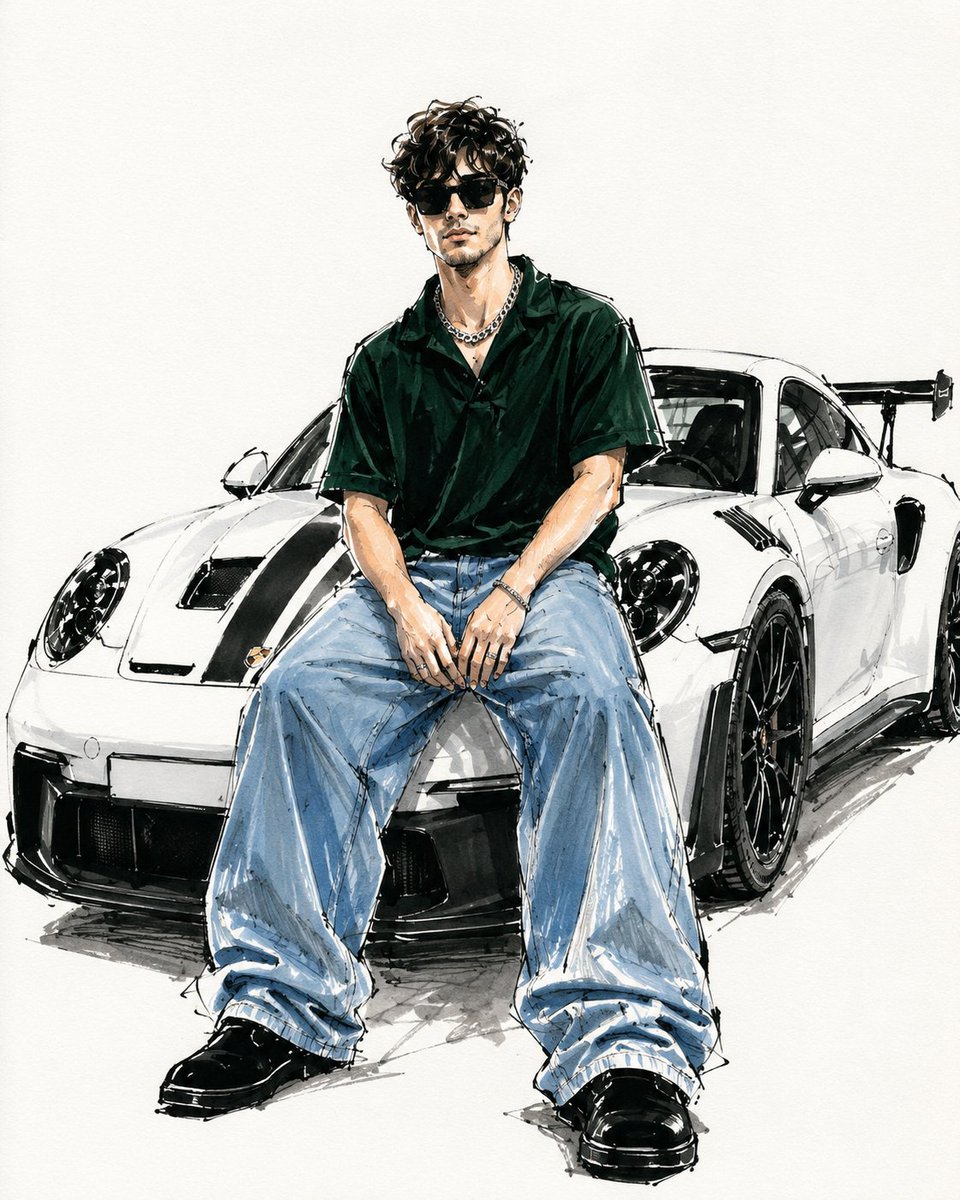 Croquis d'illustration de mode style Vogue