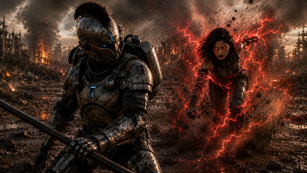 Cyber Knight vs Red Lightning Attacker (1/2)
