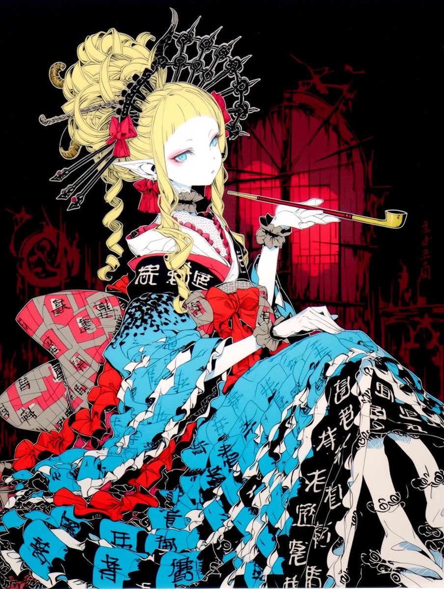 Retrato Gótico de Oiran de Anime