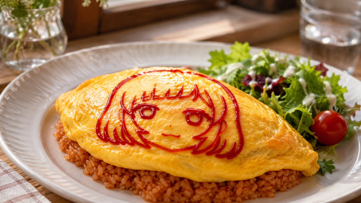 Anime Ketchup Omurice Kunst