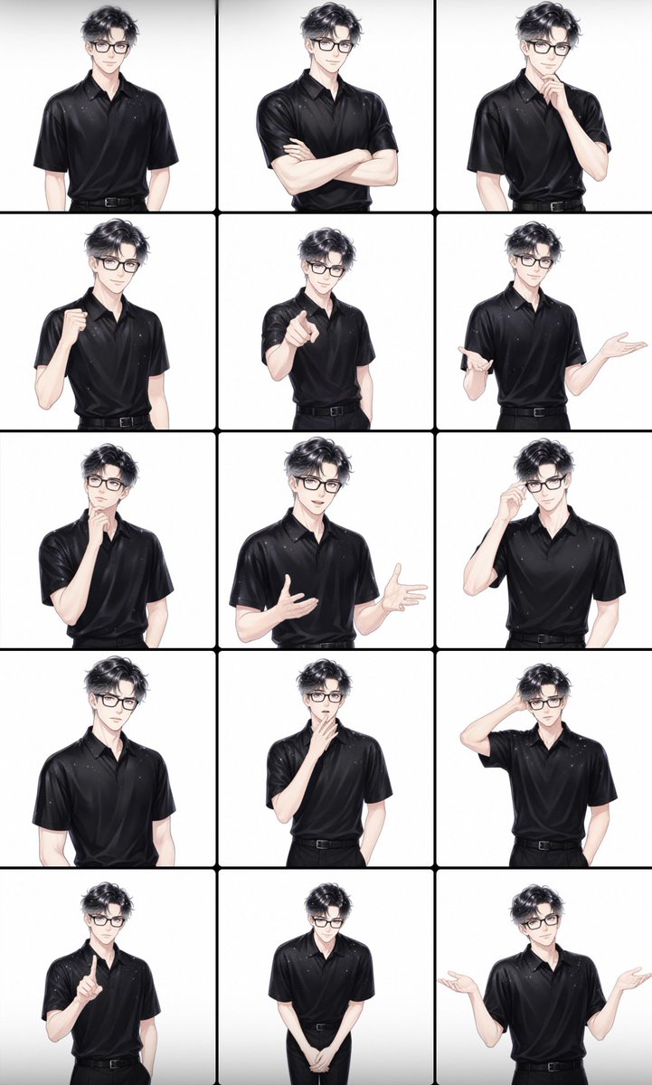Foglio Pose Avatar Presentatore Maschile