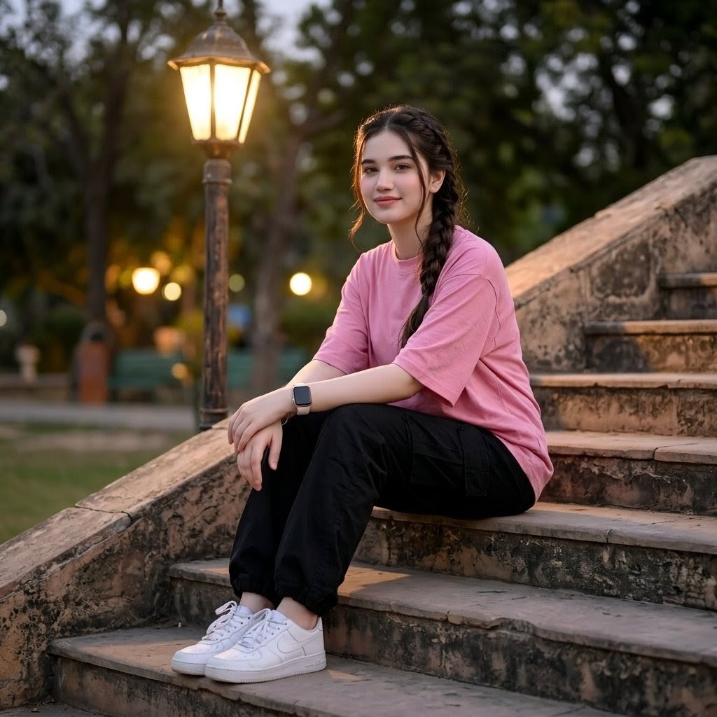 Twilight Park Stair Portrait