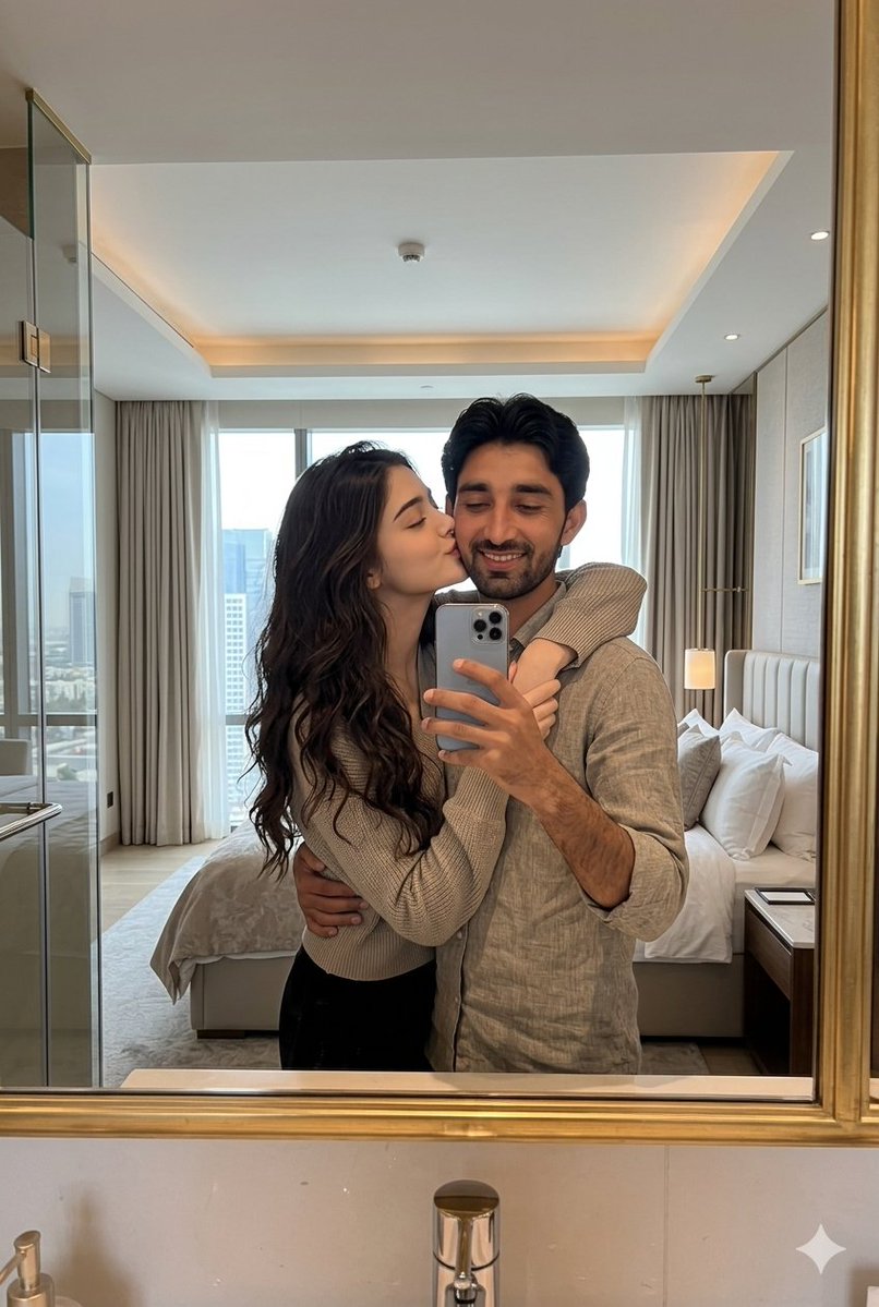 Selfie miroir romantique de luxe