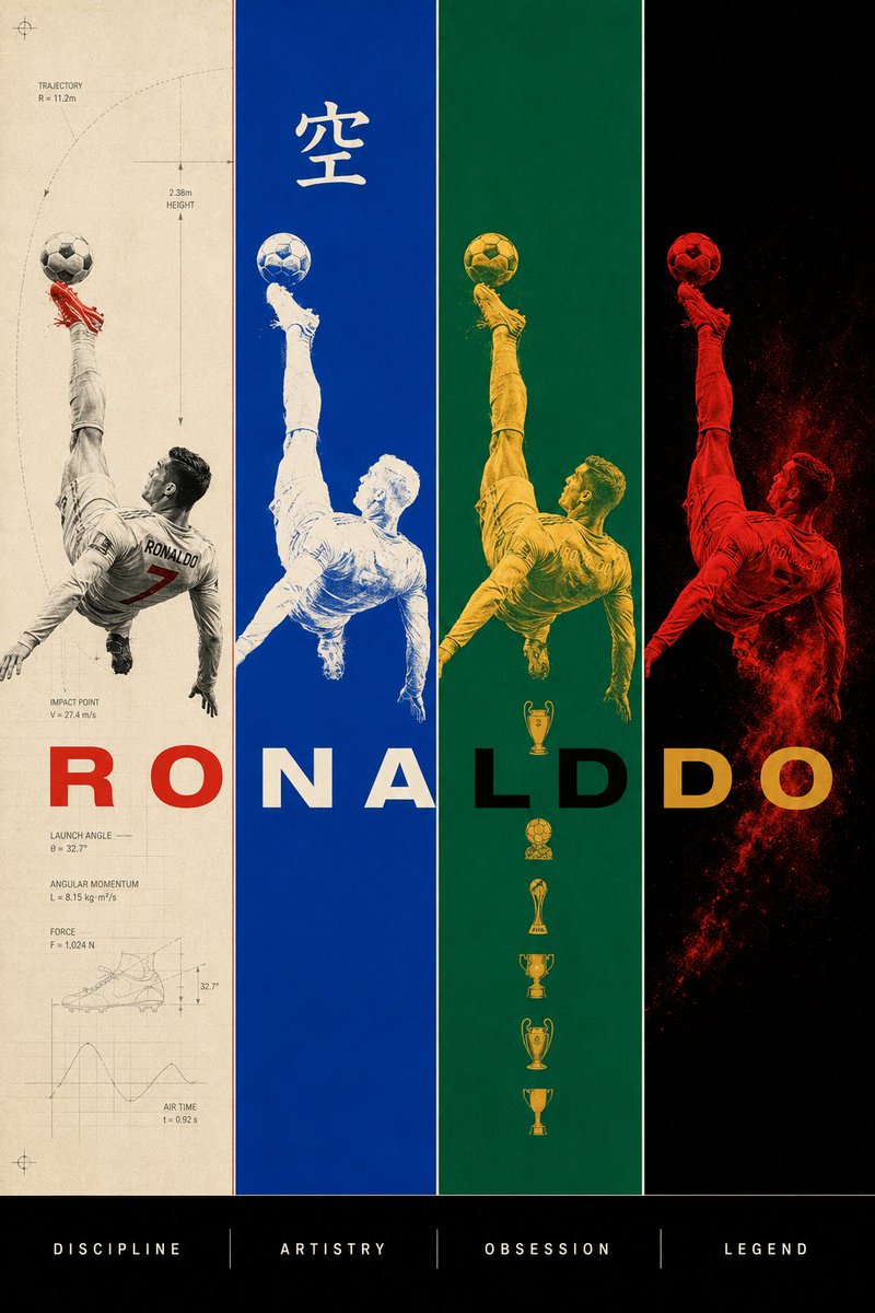 Cristiano Ronaldo Warhol Style Sports Poster (1/2)