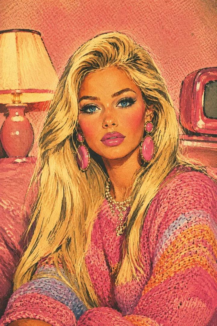 Portrait de Magazine Rétro Blonde (1/4)