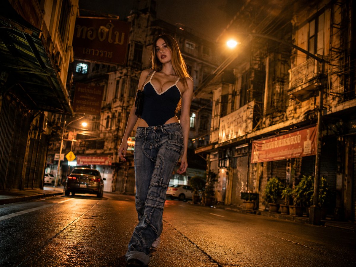 Ritratto Notturno Urbano Thailandese