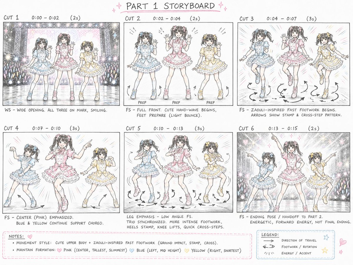 Cute Colored Pencil Storyboard Sheet (1/2)