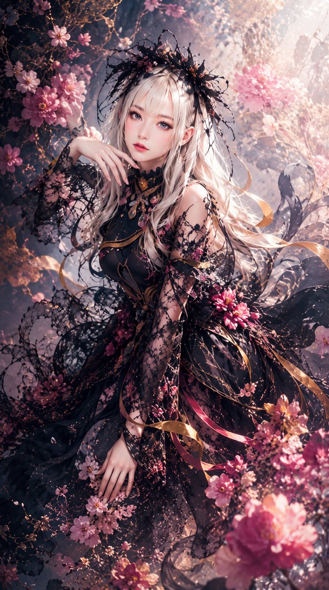 Retrato Gótico de Flores Anime (1/4)
