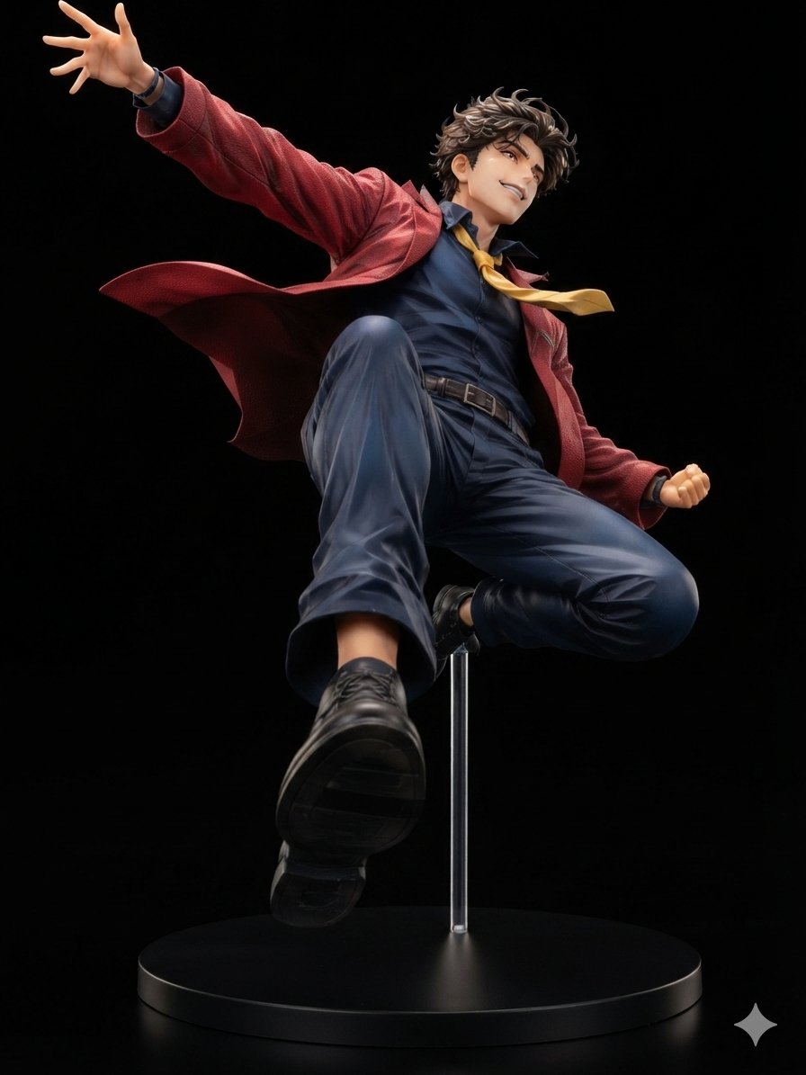 Render de Figura de Héroe de Anime Dinámico (1/2)