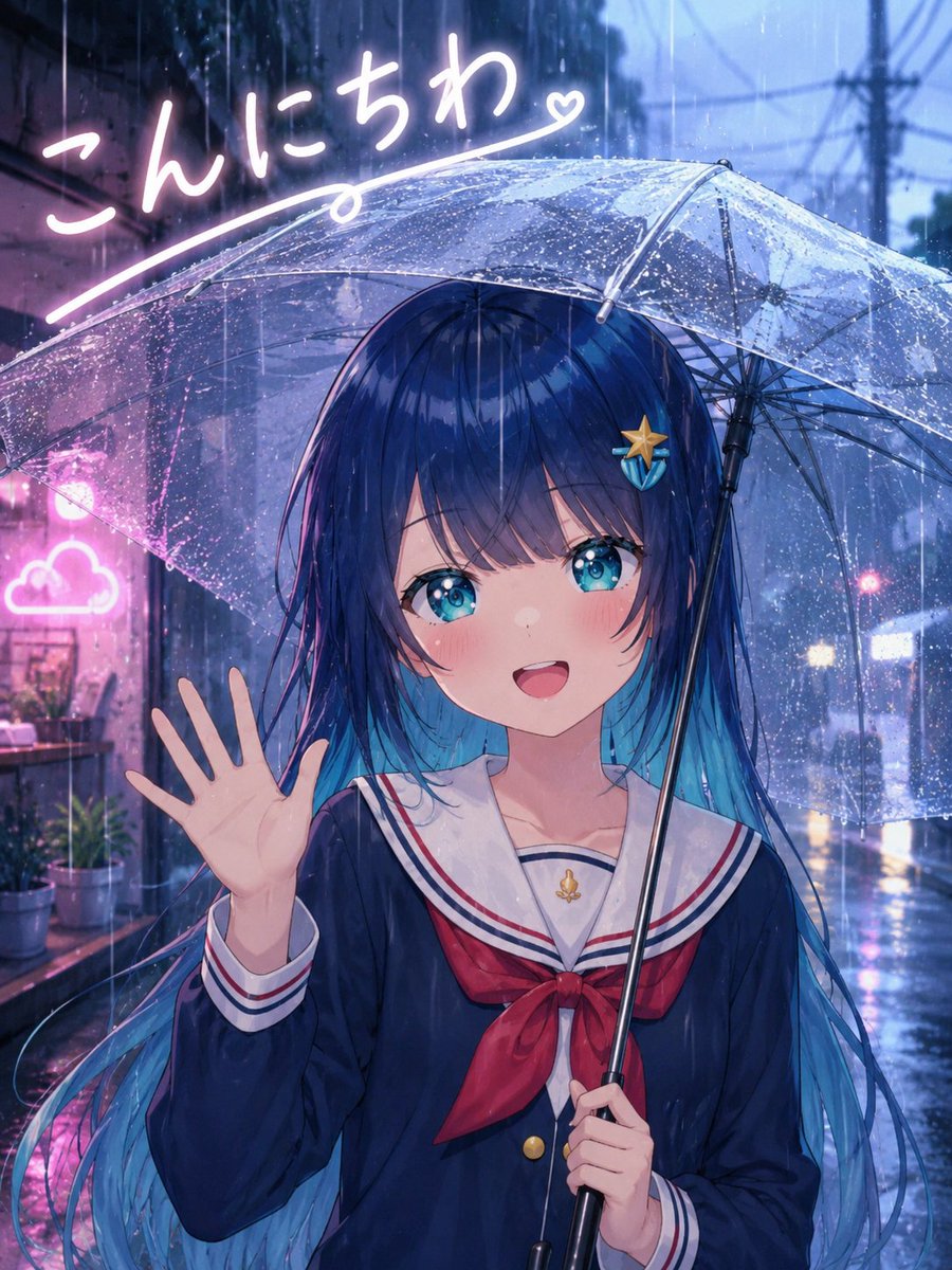 Saluto Piovoso Anime Schoolgirl
